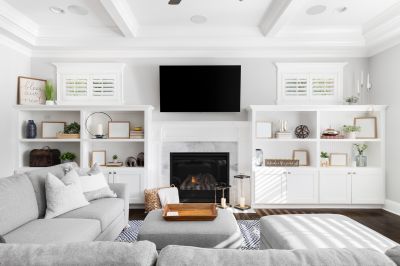 TV Mounted Above Fireplace